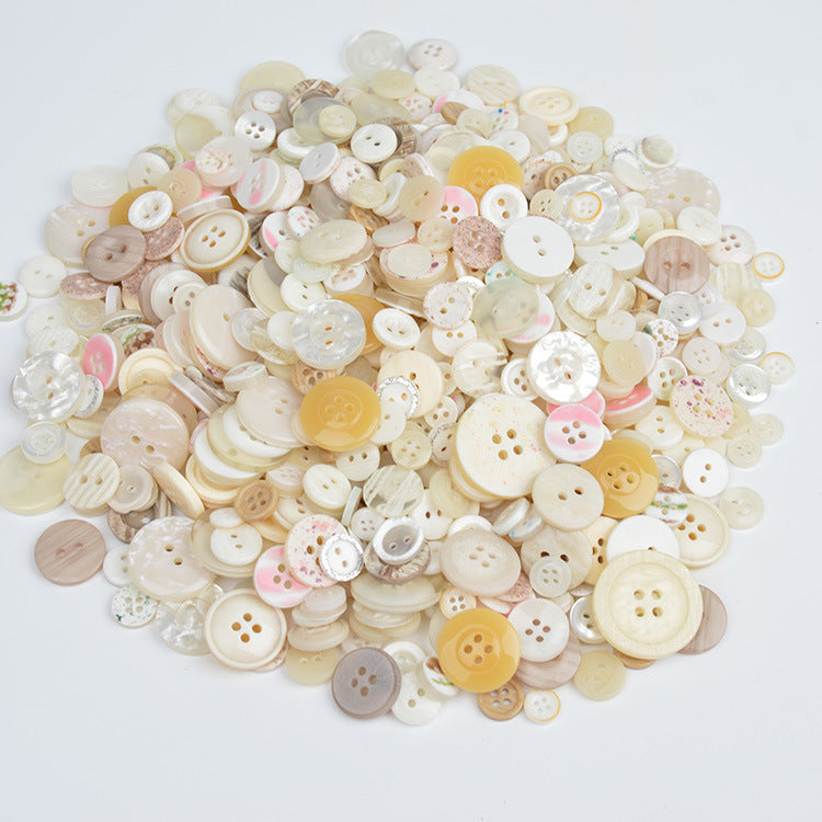 Round Mixed Color Resin DIY Handmade Art Button Flower Packaging