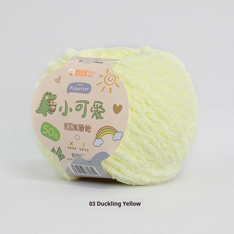 Snowball Cute Wool Ball Love Thread Diy Hand-woven 3-strand Short Velvet Crochet Doll 50g