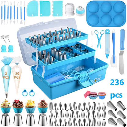 236 Piece Cake Decorating Tool Set With Three Layer Storage Box