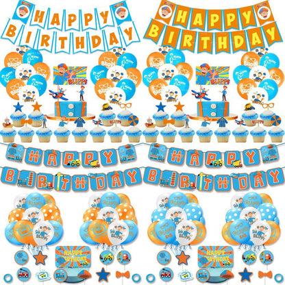 Birthday Pull Flag Cake Insert Balloon Party Birthday Set