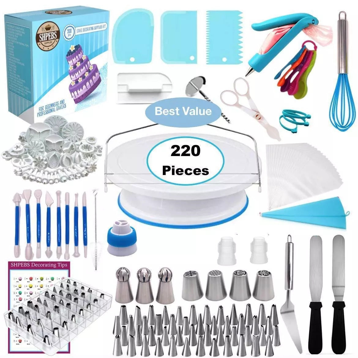 The 220-piece cake turntable set