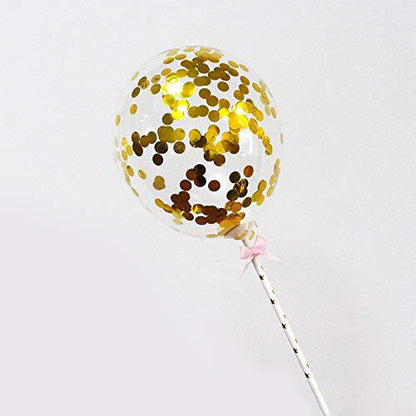 Transparent Confetti Balloon Cake Topper Decoration Party Supplies