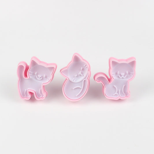 Cat cartoon cookie mold cookie embossing cake diy baking tool