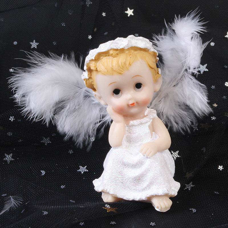 Birthday Cake Angel Baby Doll Decoration Ornaments