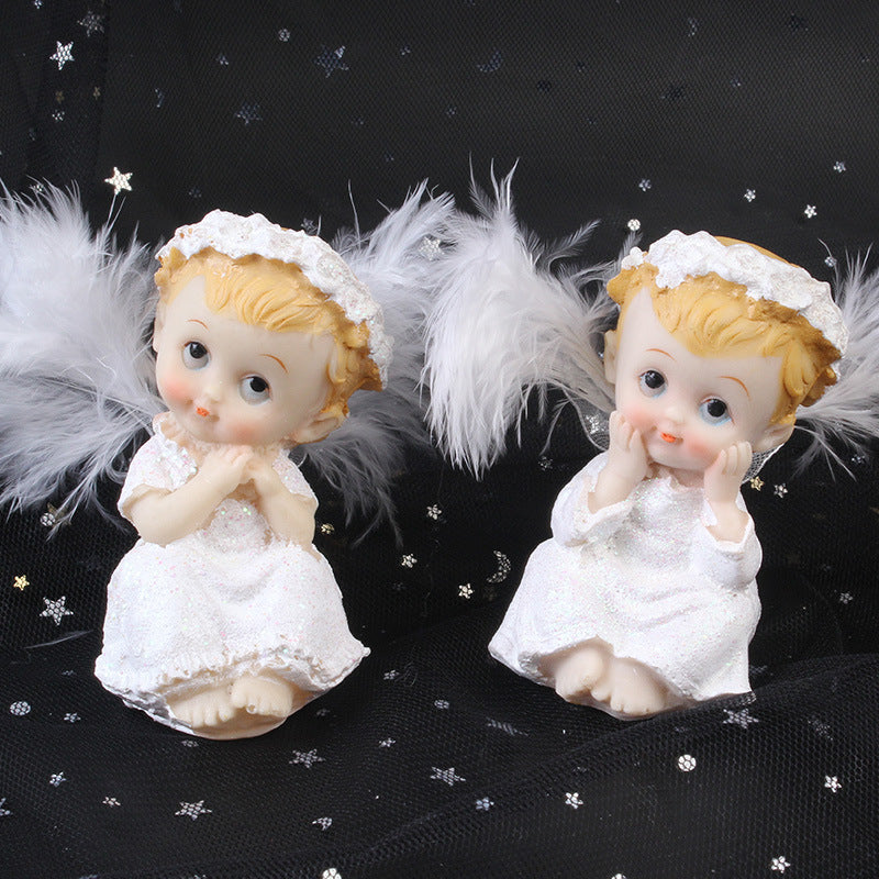 Birthday Cake Angel Baby Doll Decoration Ornaments