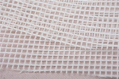 White Segment Crochet Cross Stitch Wool Ball Carpet Woven Mat Mesh Cloth