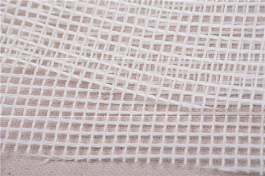 White Segment Crochet Cross Stitch Wool Ball Carpet Woven Mat Mesh Cloth