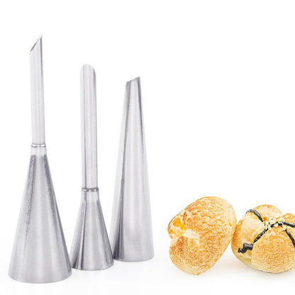 3Pcs 304 Stainless Steel Puff Decorating Mouth, Cream Puff Decorating Mouth, Decorating Mouth Tool