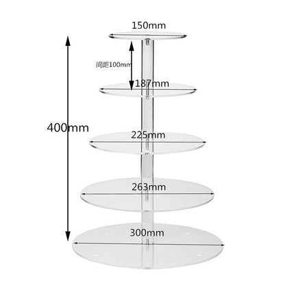 3 4 5 Tier Acrylic Wedding Cake Stand Crystal Cup Cake Display Shelf Cupcake Holder Plate Birthday Party Decoration Stands