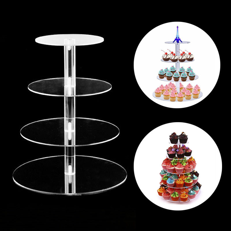 3 4 5 Tier Acrylic Wedding Cake Stand Crystal Cup Cake Display Shelf Cupcake Holder Plate Birthday Party Decoration Stands