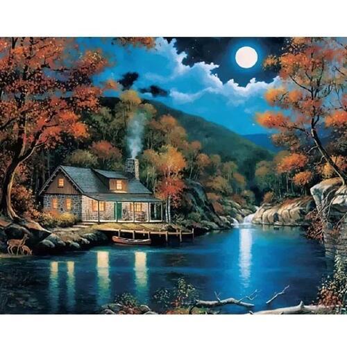 Beautiful Moon Night Sky -DIY Painting By Numbers Kits