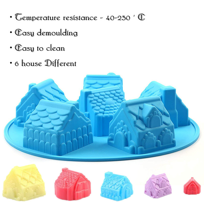 Silicone 3D Christmas Gingerbread House Cake Mold