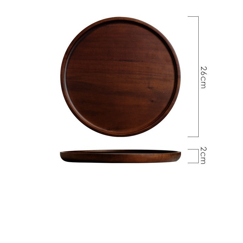 Wooden Circular Japanese Storage Cake Tray