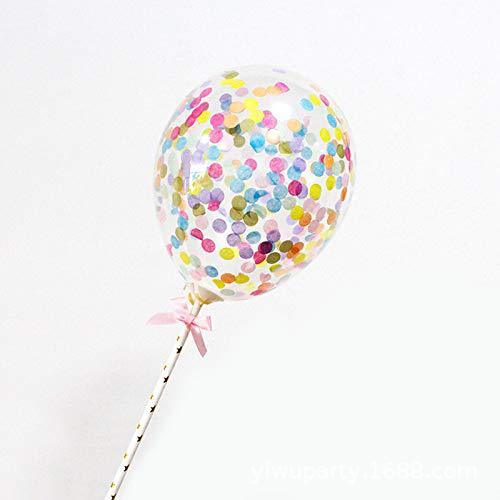 Transparent Confetti Balloon Cake Topper Decoration Party Supplies