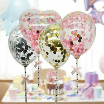 Transparent Confetti Balloon Cake Topper Decoration Party Supplies