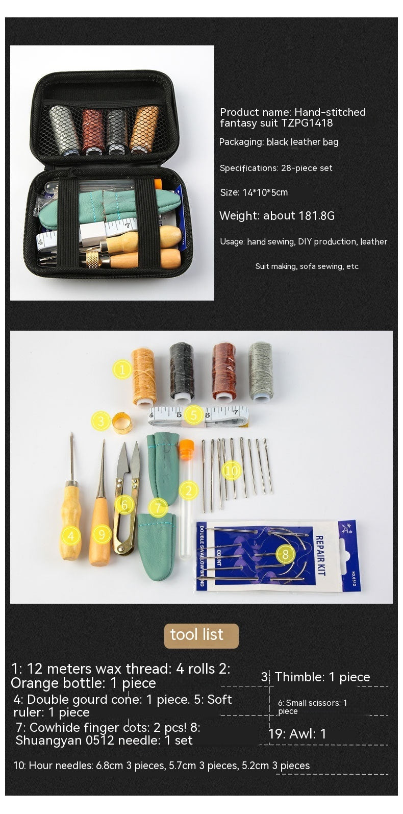 Sewing Kit 33PCs Hand Sewing Suit Handmade DIY