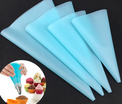 4pcs Set Reusable Pastry Silicone Icing  Decorating Bags