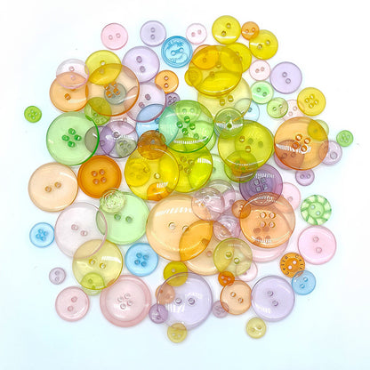 Round Mixed Color Resin DIY Handmade Art Button Flower Packaging