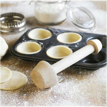 Wood Tart Tamper Double Side Wooden Pastry Egg Tart Pusher Baking Cake Kitchen Tools