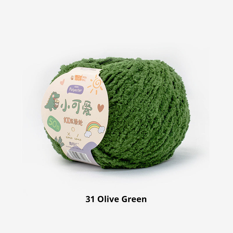 Snowball Cute Wool Ball Love Thread Diy Hand-woven 3-strand Short Velvet Crochet Doll 50g