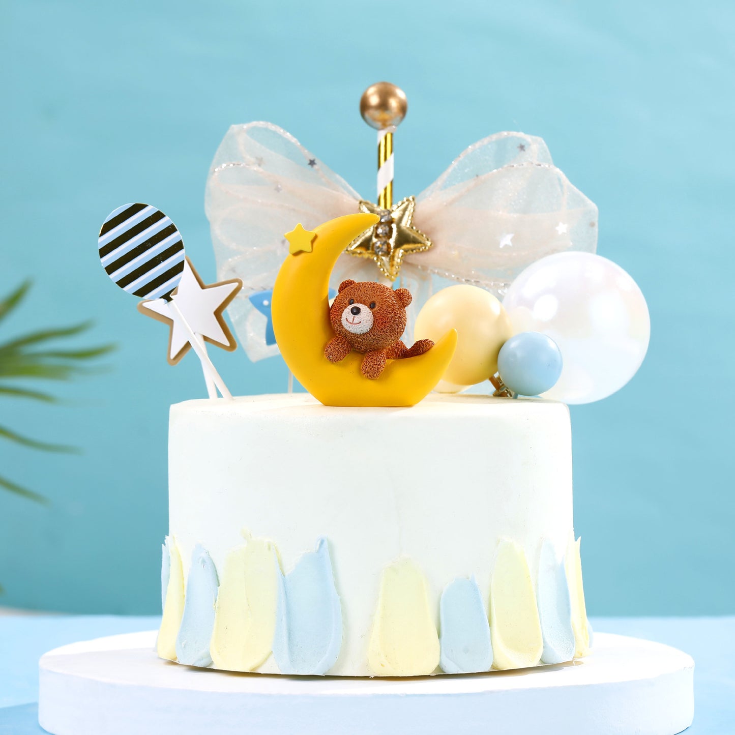 Baking Resin Sleeping Moon Bear Birthday Cake Decoration