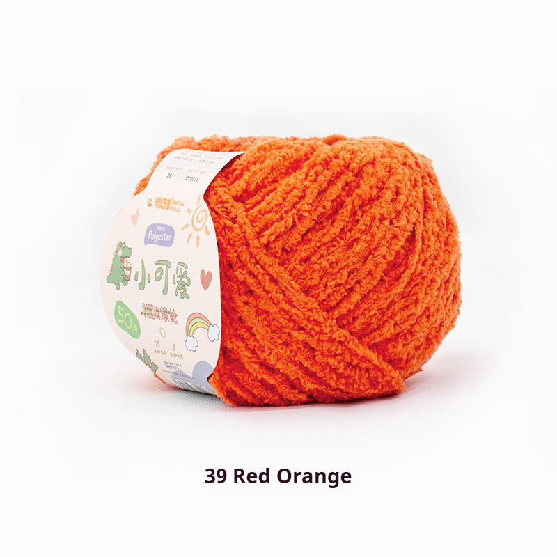 Snowball Cute Wool Ball Love Thread Diy Hand-woven 3-strand Short Velvet Crochet Doll 50g