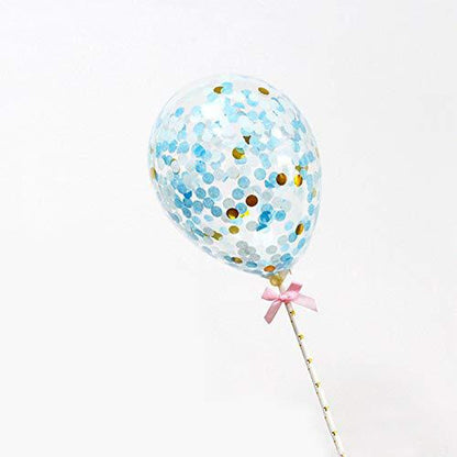 Transparent Confetti Balloon Cake Topper Decoration Party Supplies