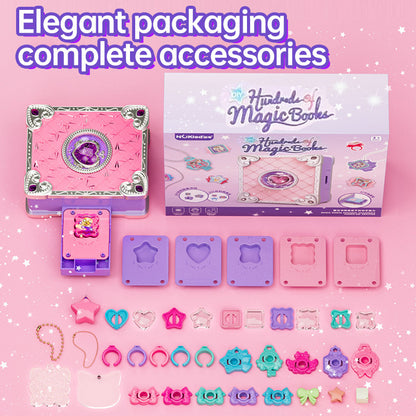 71 PCS DIY Jewel Rings Stickers Magical Kits For Little Girls, Handmade DIY Crafting Rings Bracelet Pendent Keychain, DIY Crafts For Kids, Birthday Gifts Toys For Age 3 4 5 6 Year Old