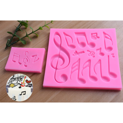 Two Large And Small Musical Notation Fondant Cake Silicone Molds