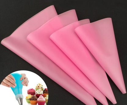 4pcs Set Reusable Pastry Silicone Icing  Decorating Bags