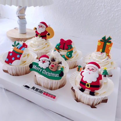 Soft Plastic Christmas Cake Decoration Ornaments