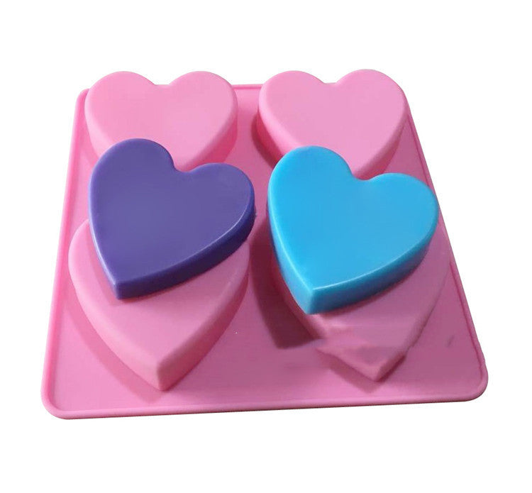 Silicone Four Heart-shaped Cake Mould