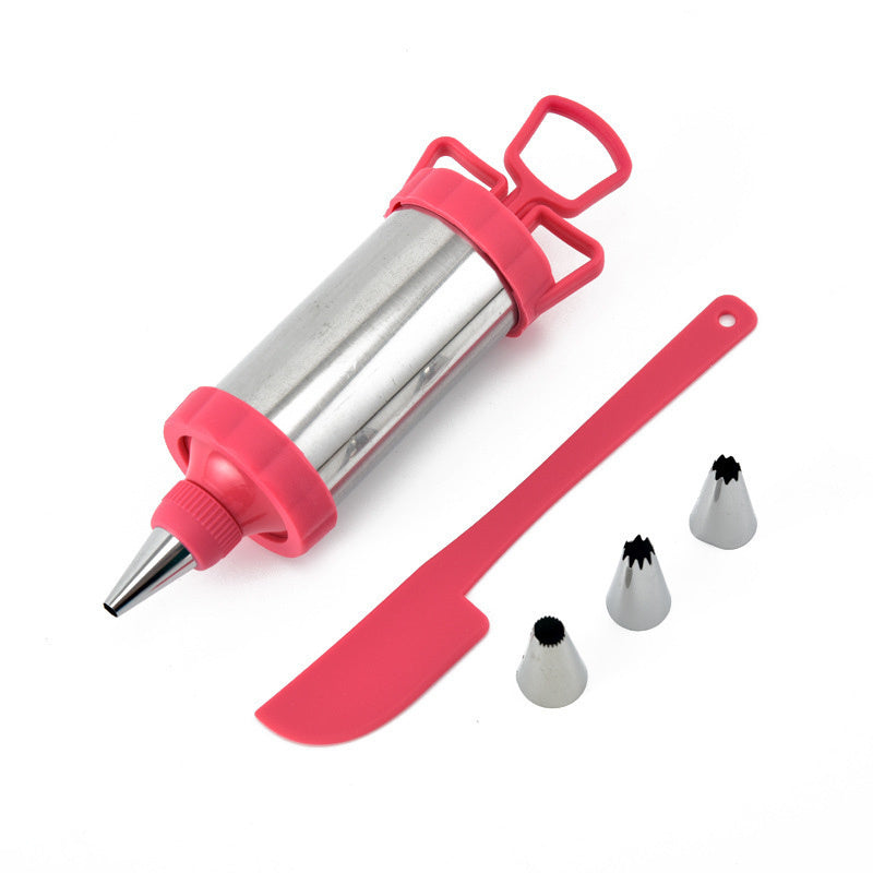 Stainless Steel Cake Flower-making Gun With Scraper Set Milking Oil Nozzle