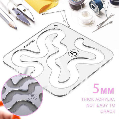 Acrylic Sewing Patchwork Ruler Shaped Hollow Sewing Template