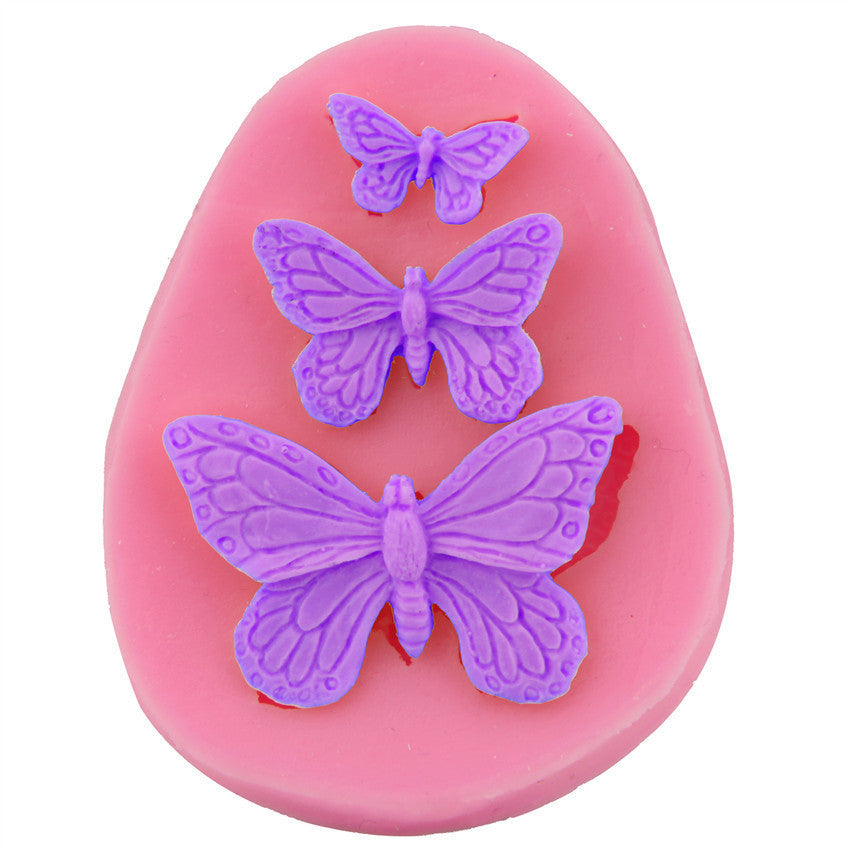 Three Butterflies Silicone Molds Fondant Cake Baking Tools Butterfly Cake Chocolate Molds