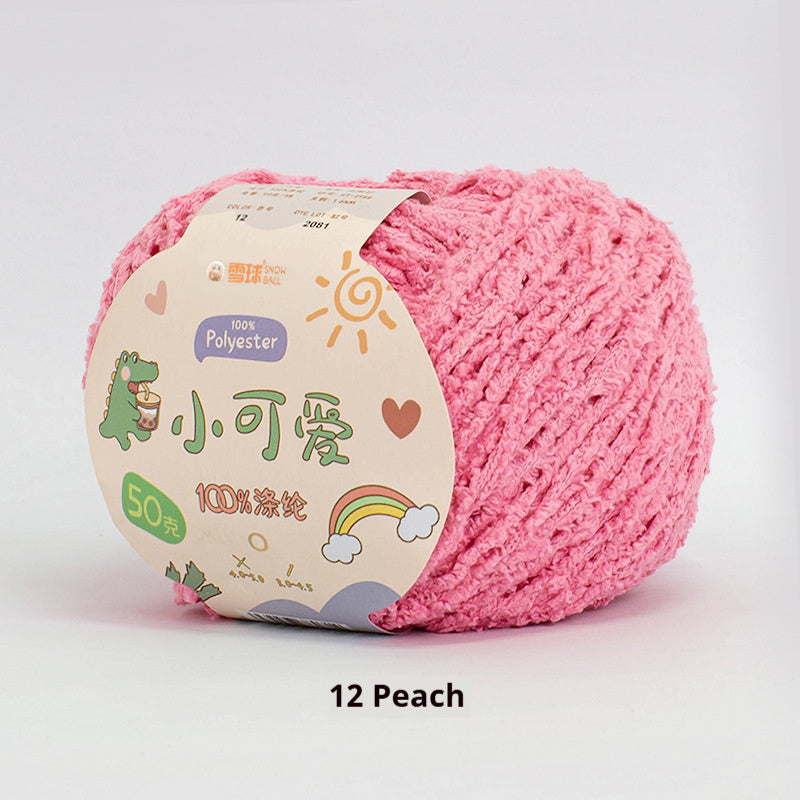 Snowball Cute Wool Ball Love Thread Diy Hand-woven 3-strand Short Velvet Crochet Doll 50g