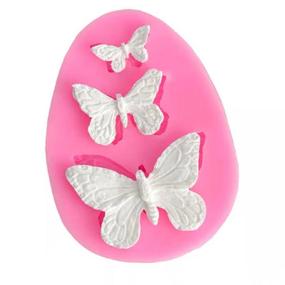 Three Butterflies Silicone Molds Fondant Cake Baking Tools Butterfly Cake Chocolate Molds