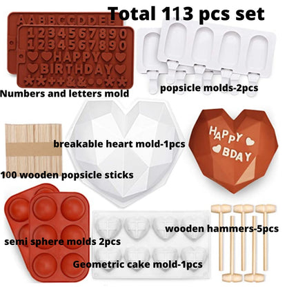 Silicone Cake Chocolate Big Love Diamond Mold Set