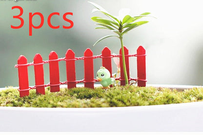 Small Wooden Fence Moss Micro Landscape Cake Baking Decoration