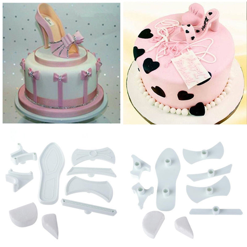 9-piece DIY high heel cake cutter mold