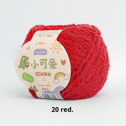 Snowball Cute Wool Ball Love Thread Diy Hand-woven 3-strand Short Velvet Crochet Doll 50g