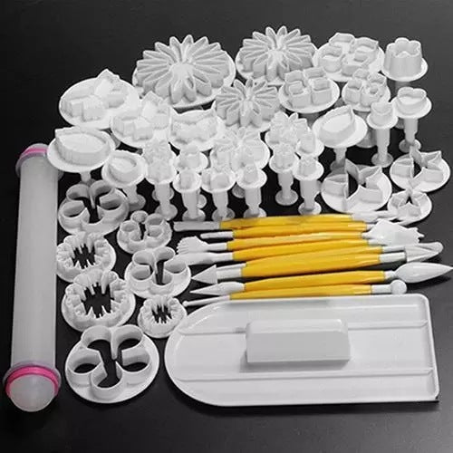 46pcs Fondant Sugarcraft Plunger Cutters/Mold