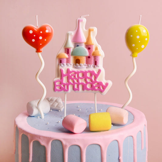 Children's Castle Balloon Birthday Cake Candle