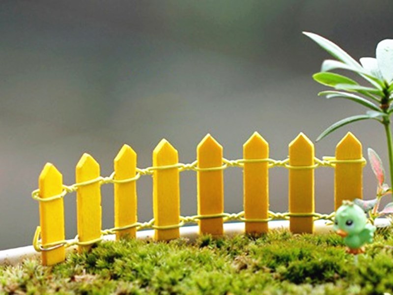 Small Wooden Fence Moss Micro Landscape Cake Baking Decoration