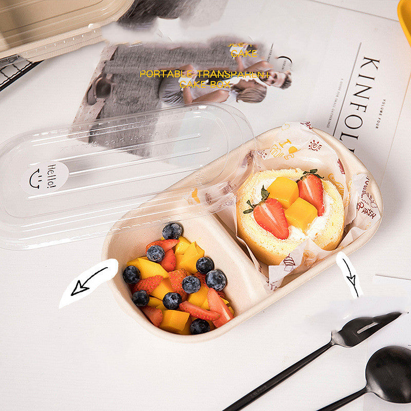 Two Grid Bento Cake Roll Packaging Box