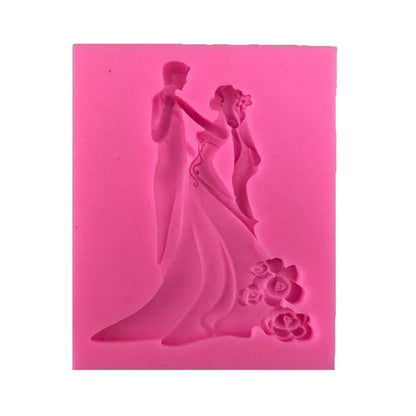 Bride And Groom Liquid Silicone Fondant Cake Diy Baking Mold