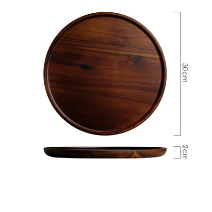 Wooden Circular Japanese Storage Cake Tray