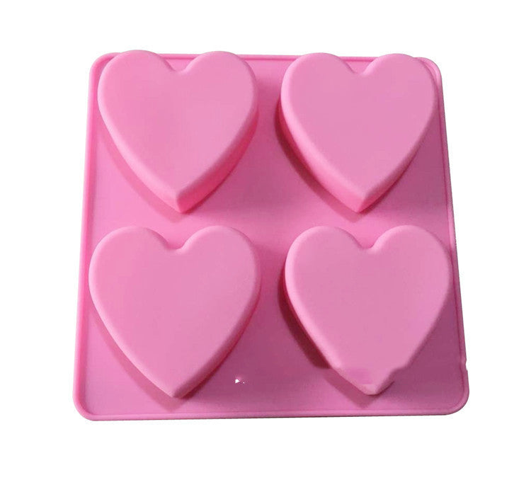 Silicone Four Heart-shaped Cake Mould