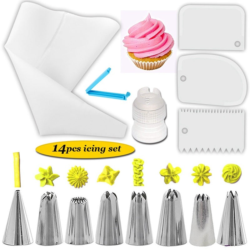 14-piece Stainless Steel Cake Mouthpiece Cover