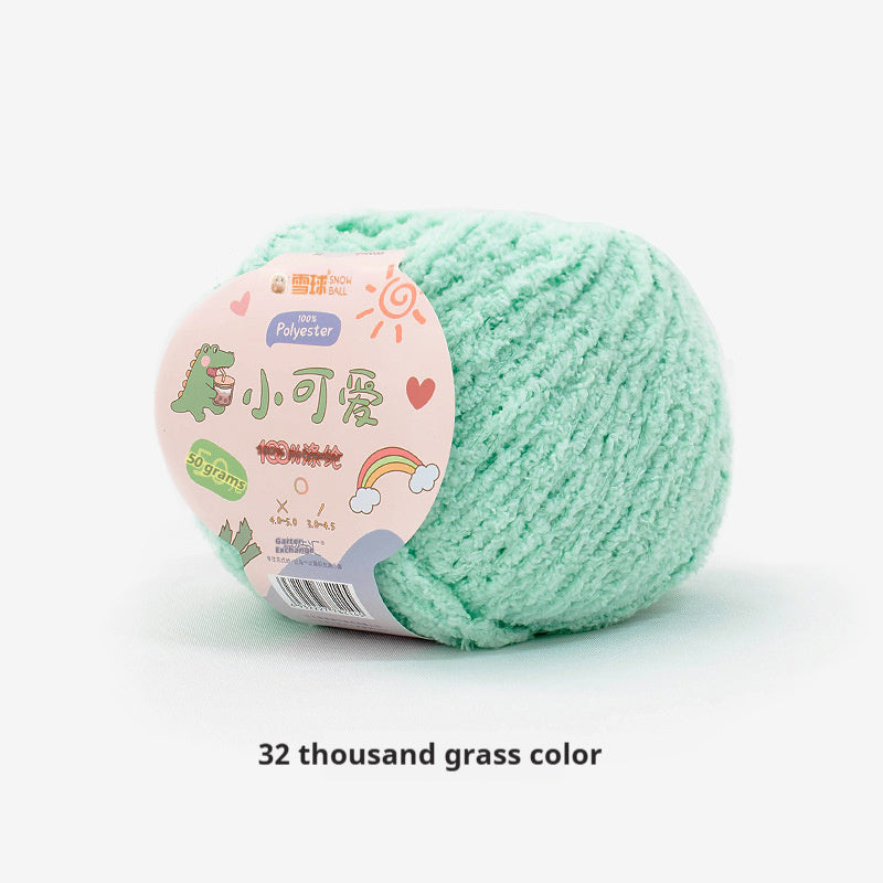 Snowball Cute Wool Ball Love Thread Diy Hand-woven 3-strand Short Velvet Crochet Doll 50g